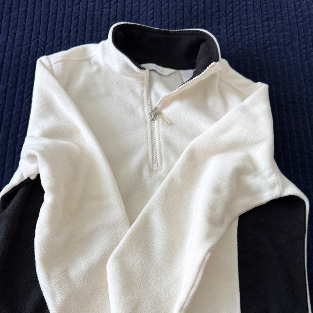 Izod Women's Cream and Black Half-Zip Cardigan